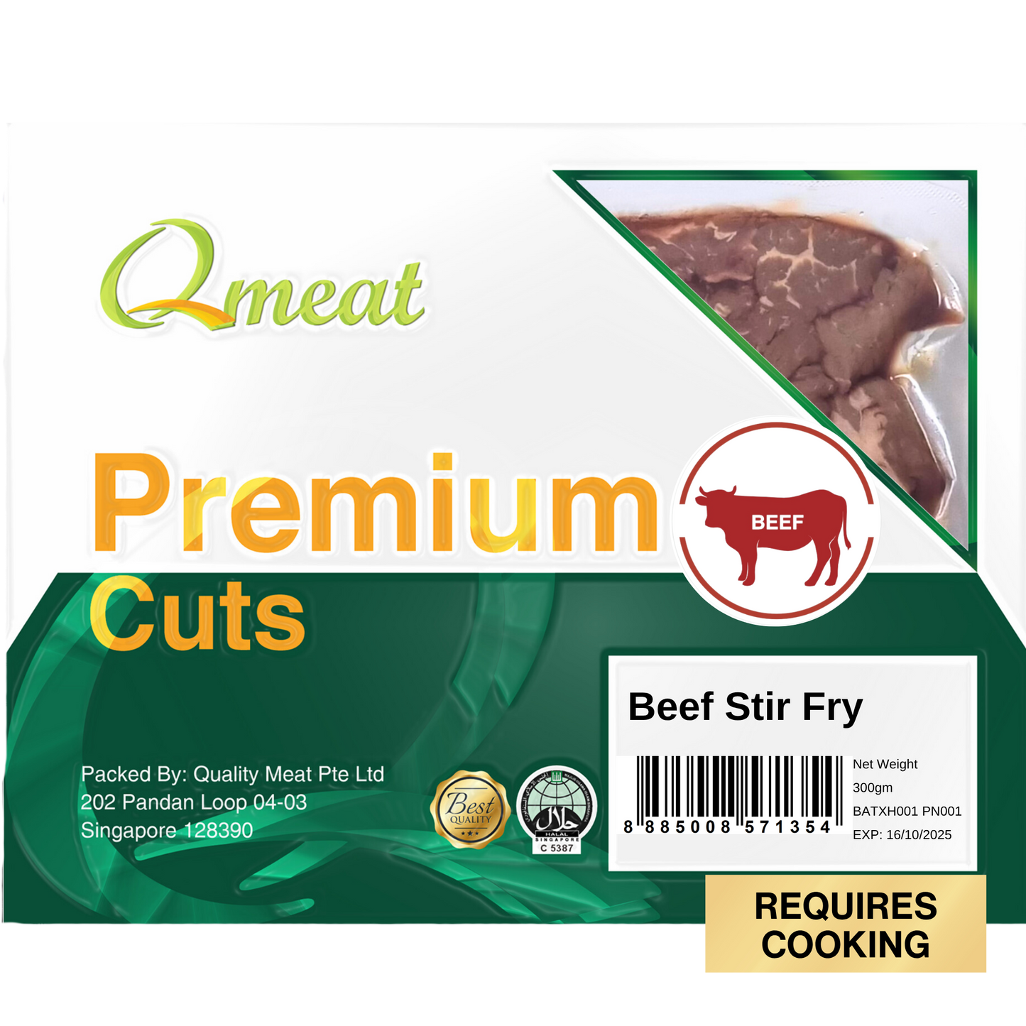 Qmeat Frozen Beef Stir Fry (300g)