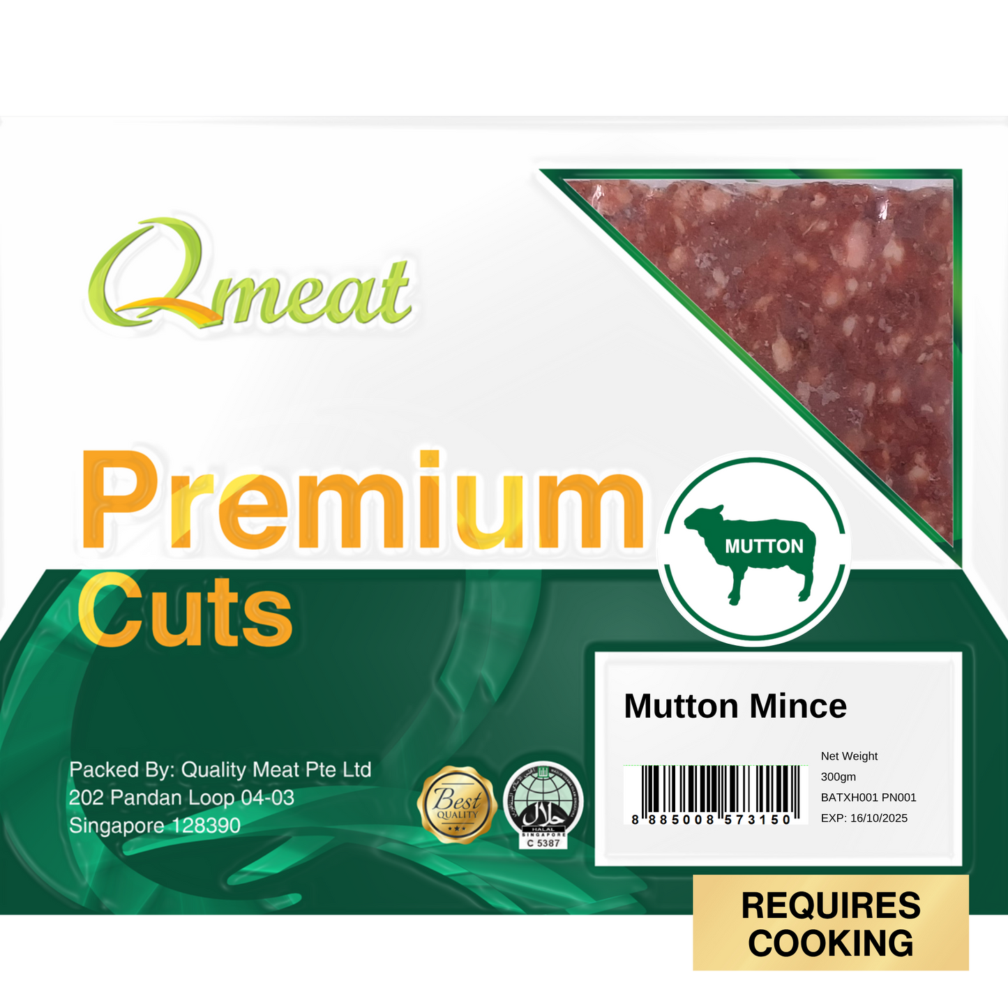 Qmeat Frozen Mutton Minced (300g)