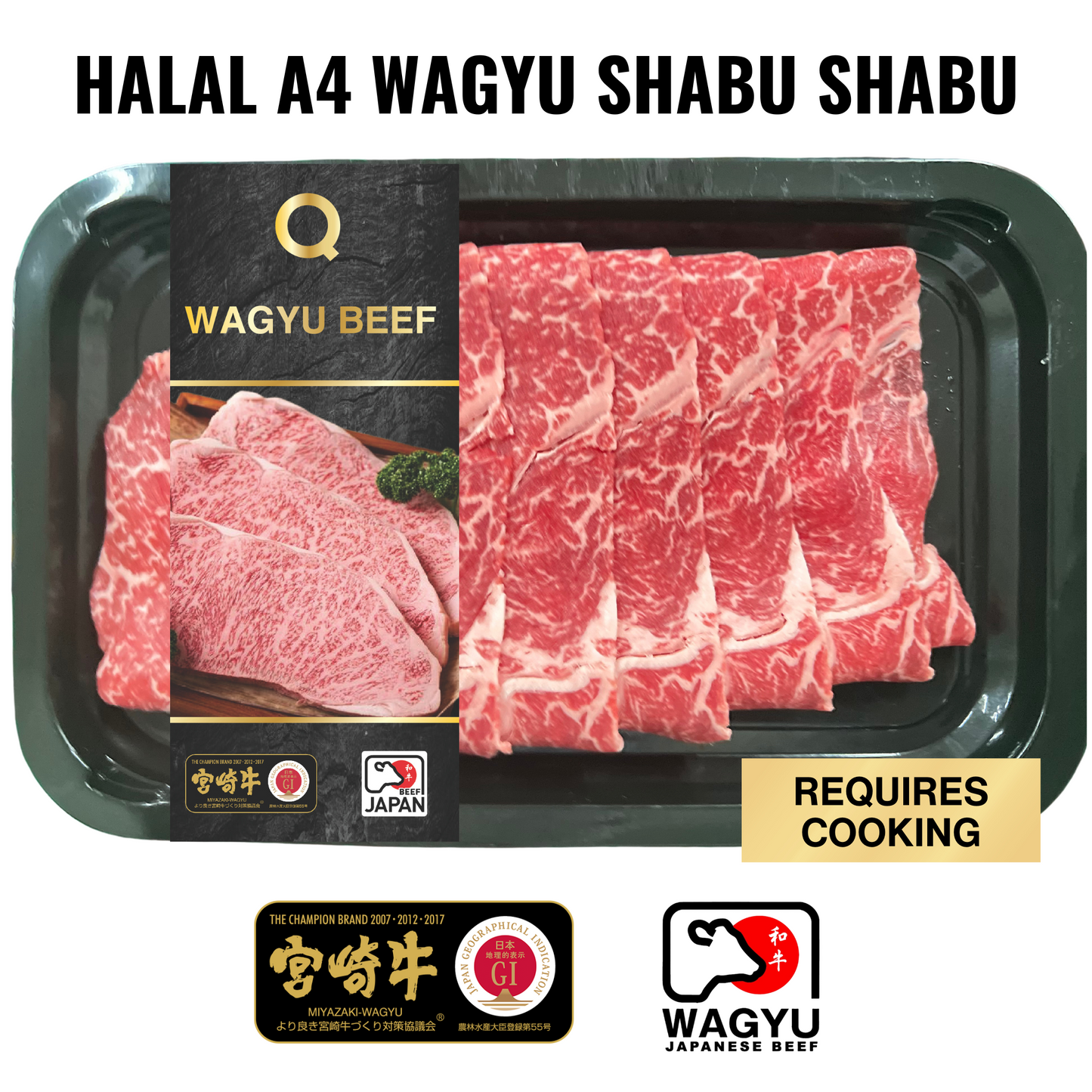 Halal A4 Japanese Miyazaki Wagyu Shabu Shabu (150g)
