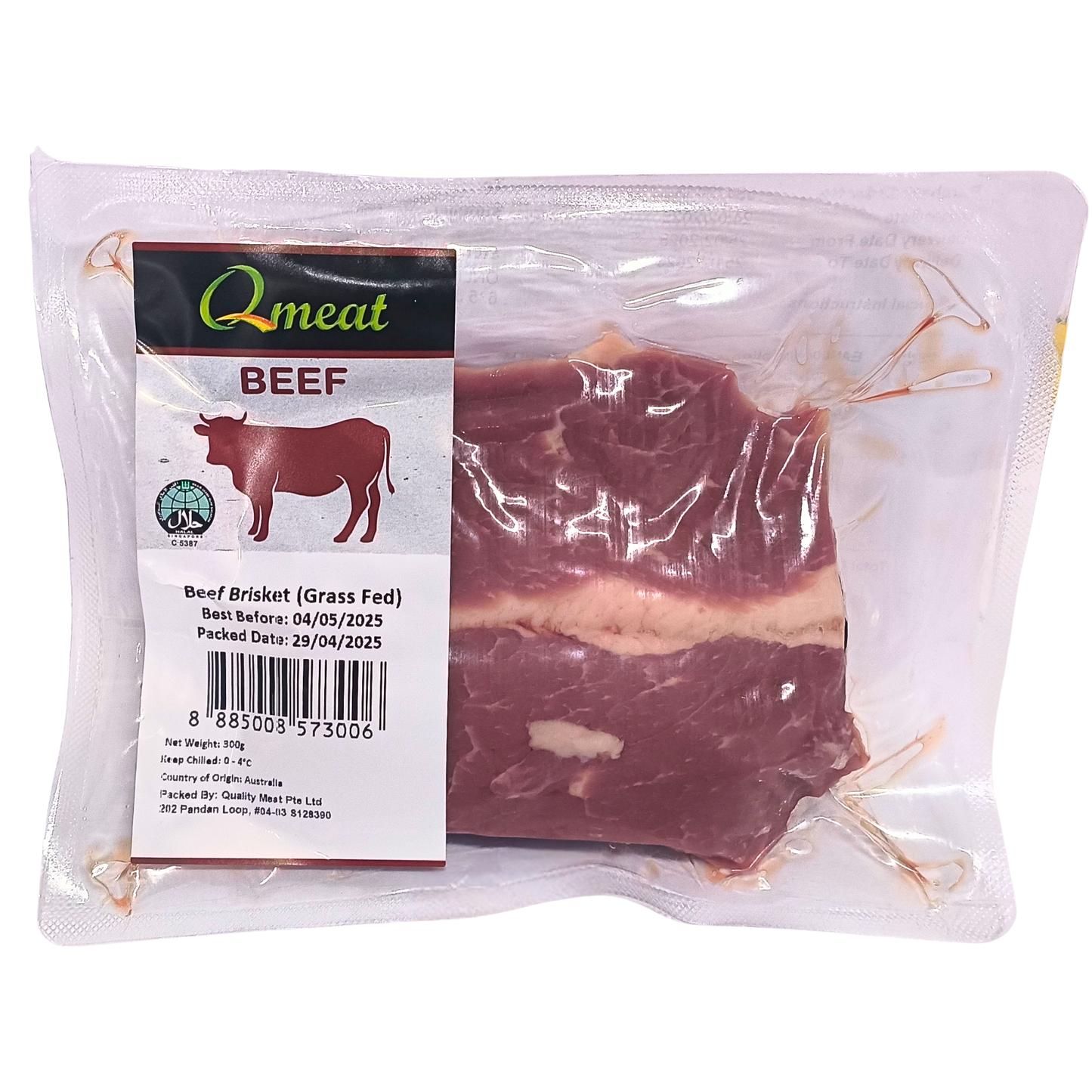 Qmeat Australian Air Flown Grass Fed Beef Brisket (300g)