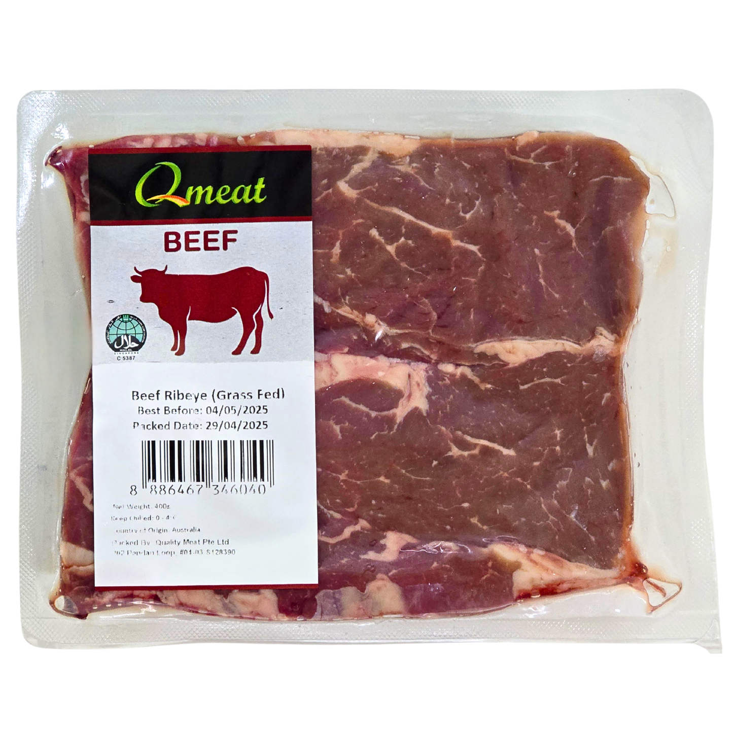 Qmeat Australian Air Flown Grass Fed Beef Ribeye (2 x 200g)