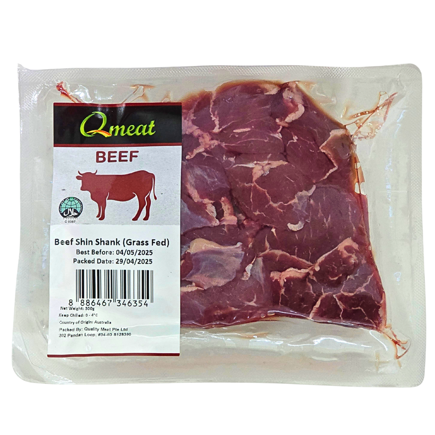 Qmeat Australian Air Flown Grass Fed Beef Shin Shank (300g)
