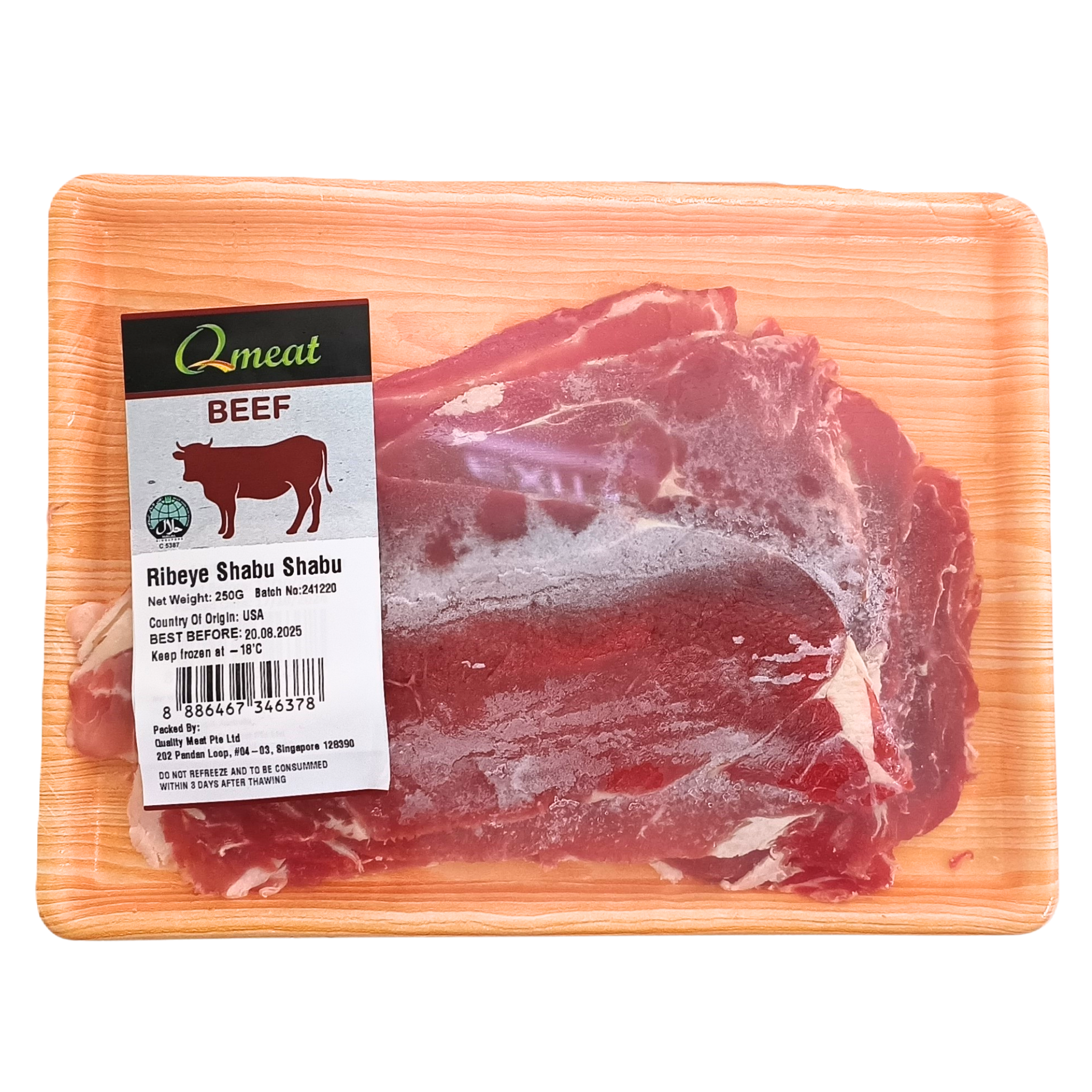Qmeat Frozen Beef Ribeye Shabu Shabu (250g)