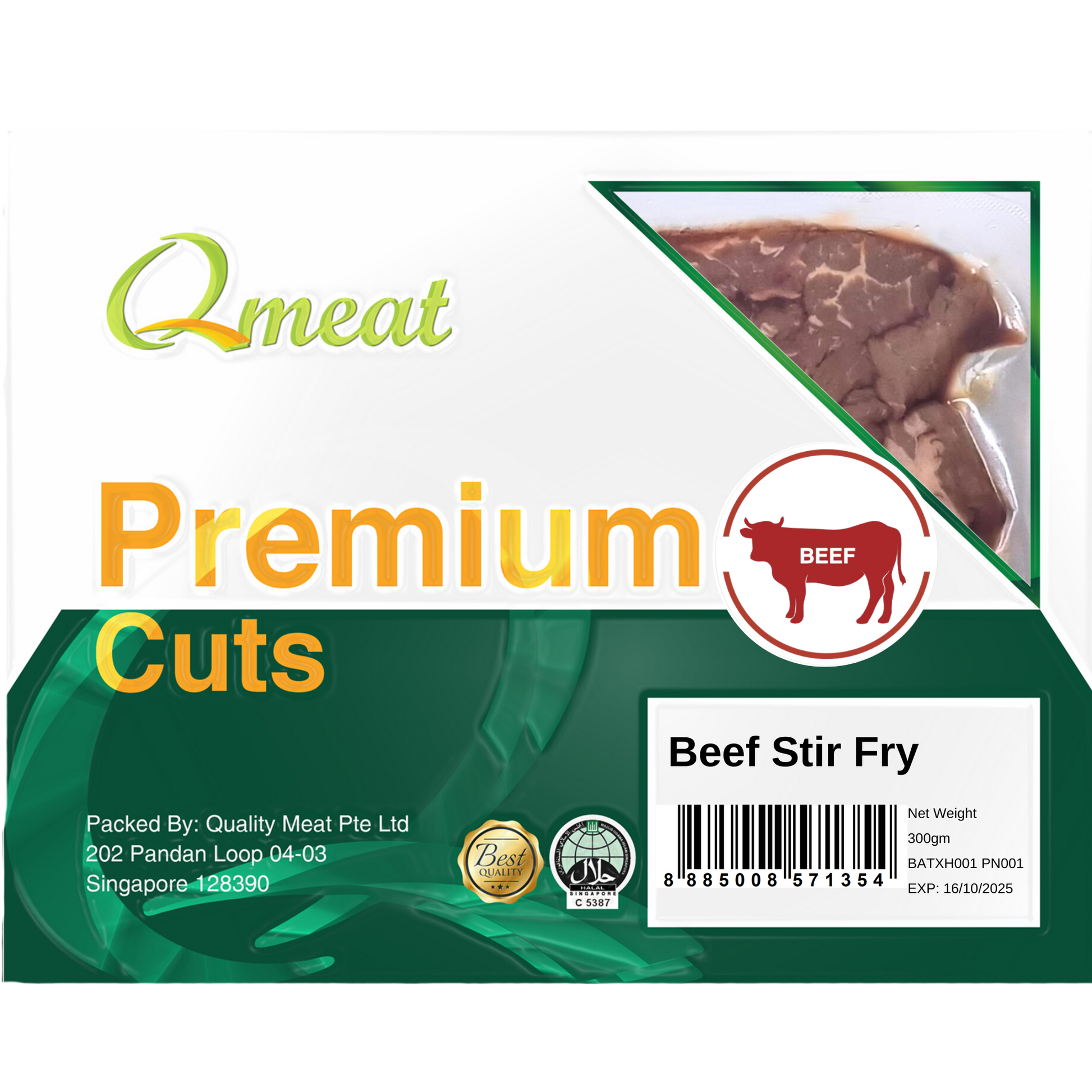 Qmeat Frozen Beef Stir Fry (300g)