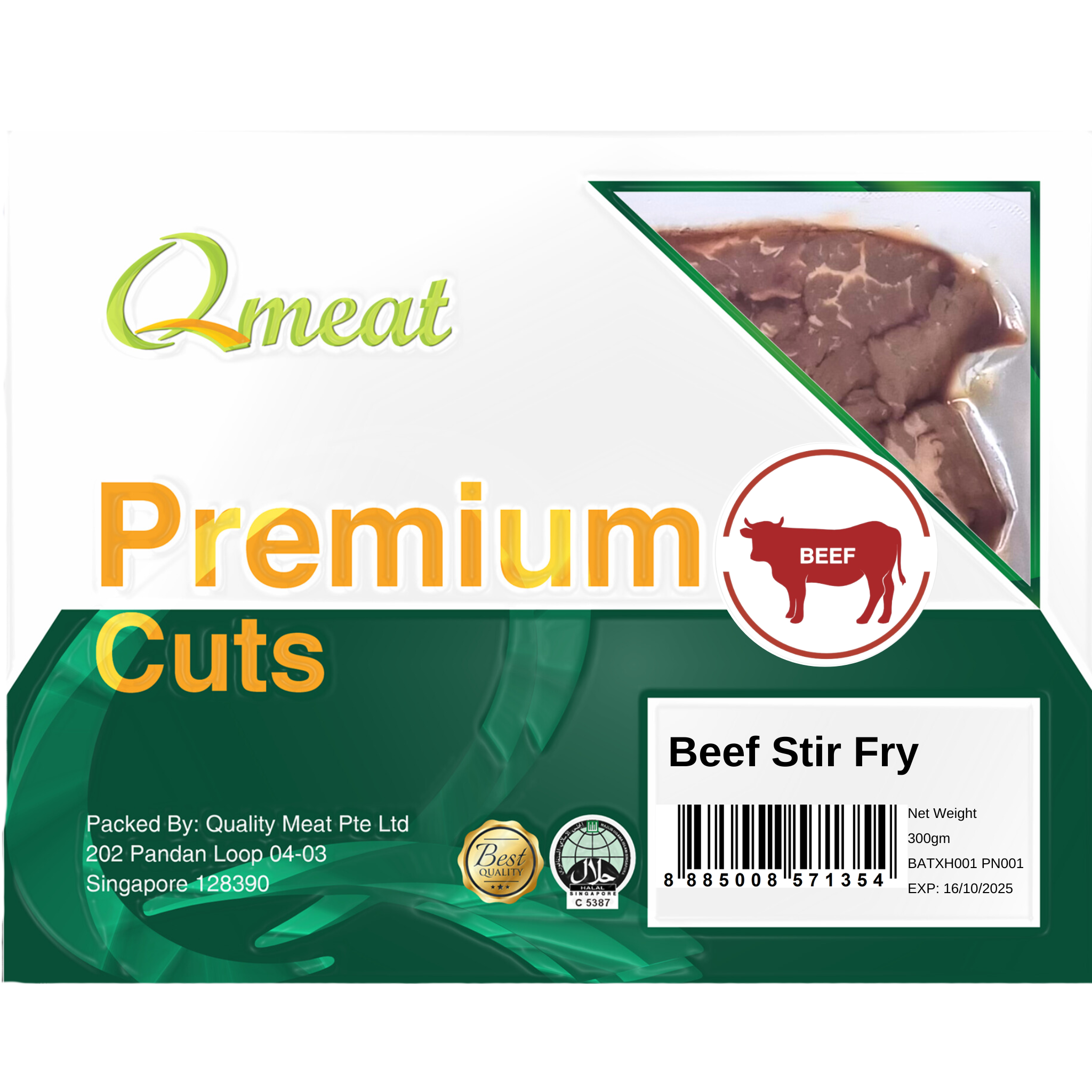 Qmeat Frozen Beef Stir Fry (300g)
