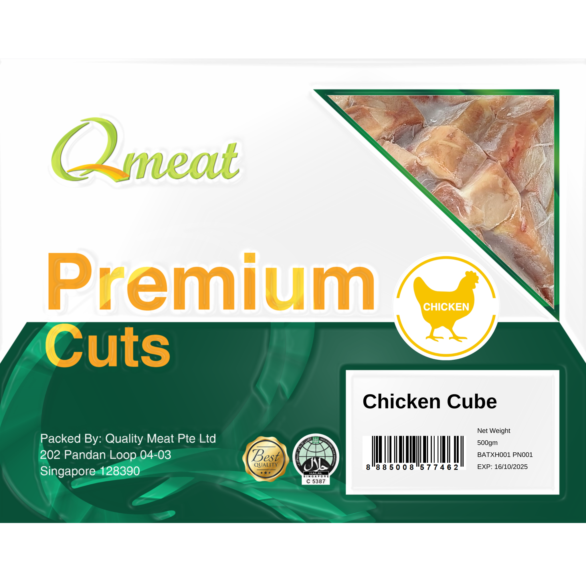 Qmeat Frozen Chicken Cube (500g)
