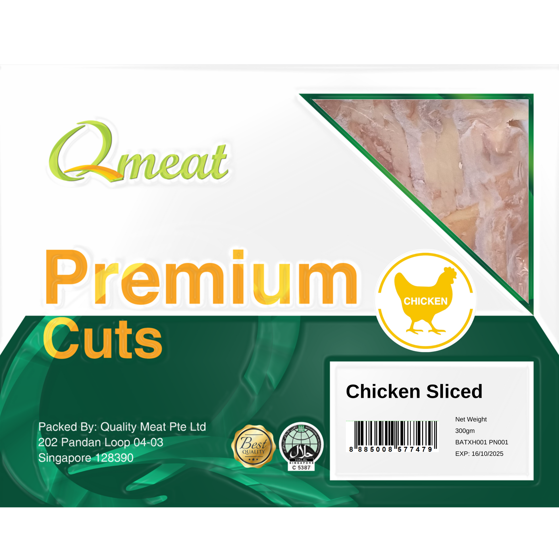 Qmeat Frozen Chicken Sliced (300g)