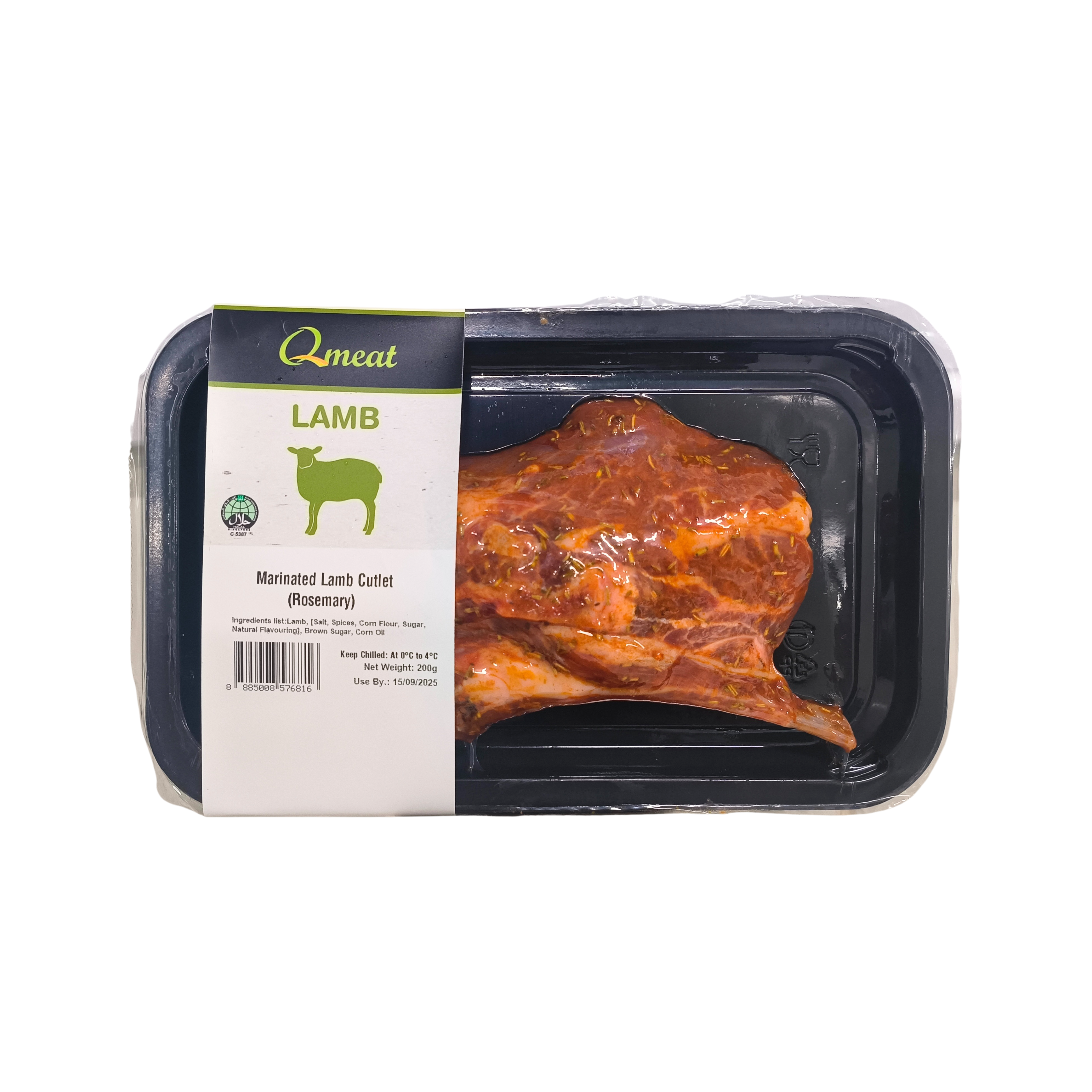 Qmeat Lamb Marinated Cutlet (Rosemary) - Chilled (200g)
