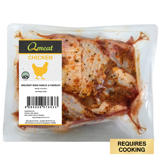 Marinated Mid Joint Wing - Garlic & Parsley (600g)