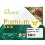 Qmeat Frozen Chicken Mid Joint Wing Garlic & Parsley (600g)