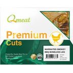 Qmeat Frozen Chicken Boneless leg Smokey BBQ (600g)