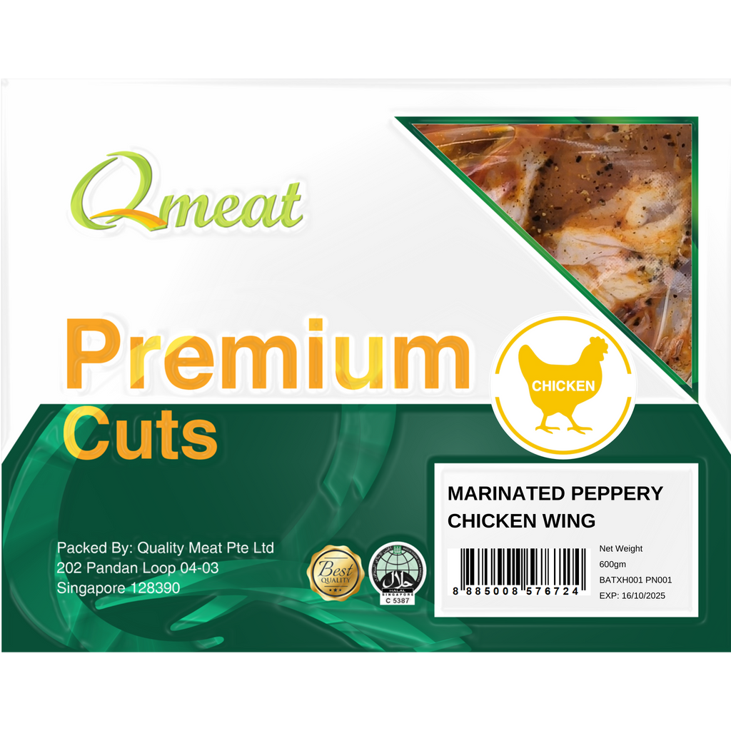 Qmeat Frozen Chicken Wing Peppery (600g)