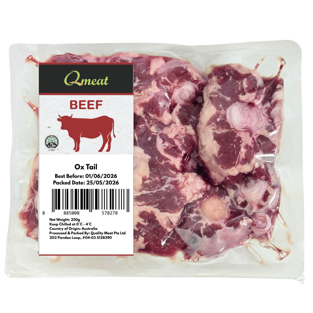 Qmeat Australian Air Flown Grass Fed Beef Ox Tail - Chilled (250g)