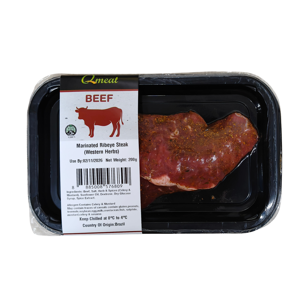 Qmeat Beef Marinated Ribeye (Western Herbs) - Chilled (200g)