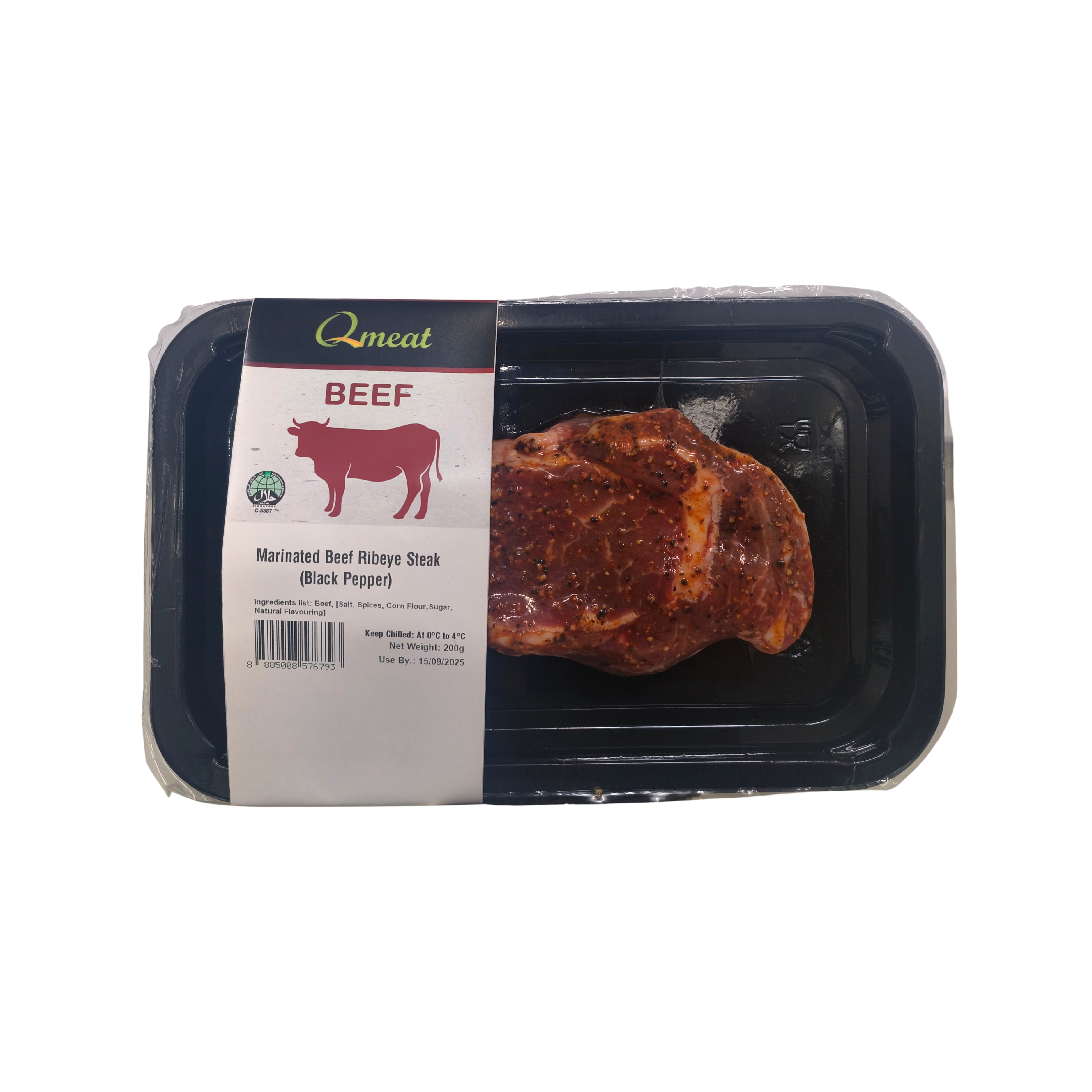 Qmeat Beef Marinated Ribeye (Black Pepper) - Chilled (200g)