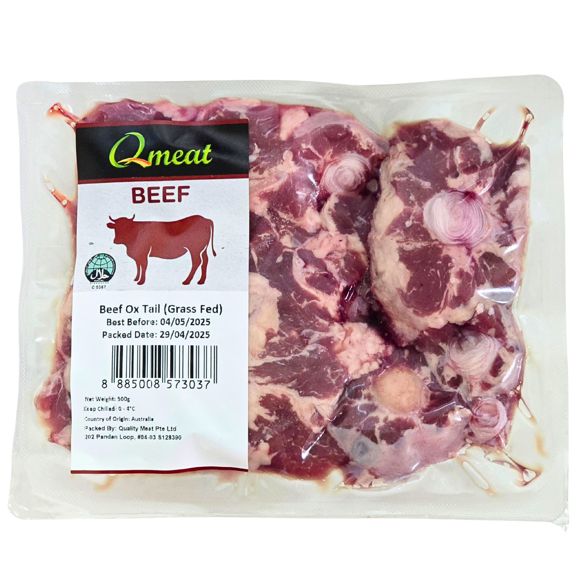 Qmeat Australian Air Flown Grass Fed Beef Ox Tail (500g)