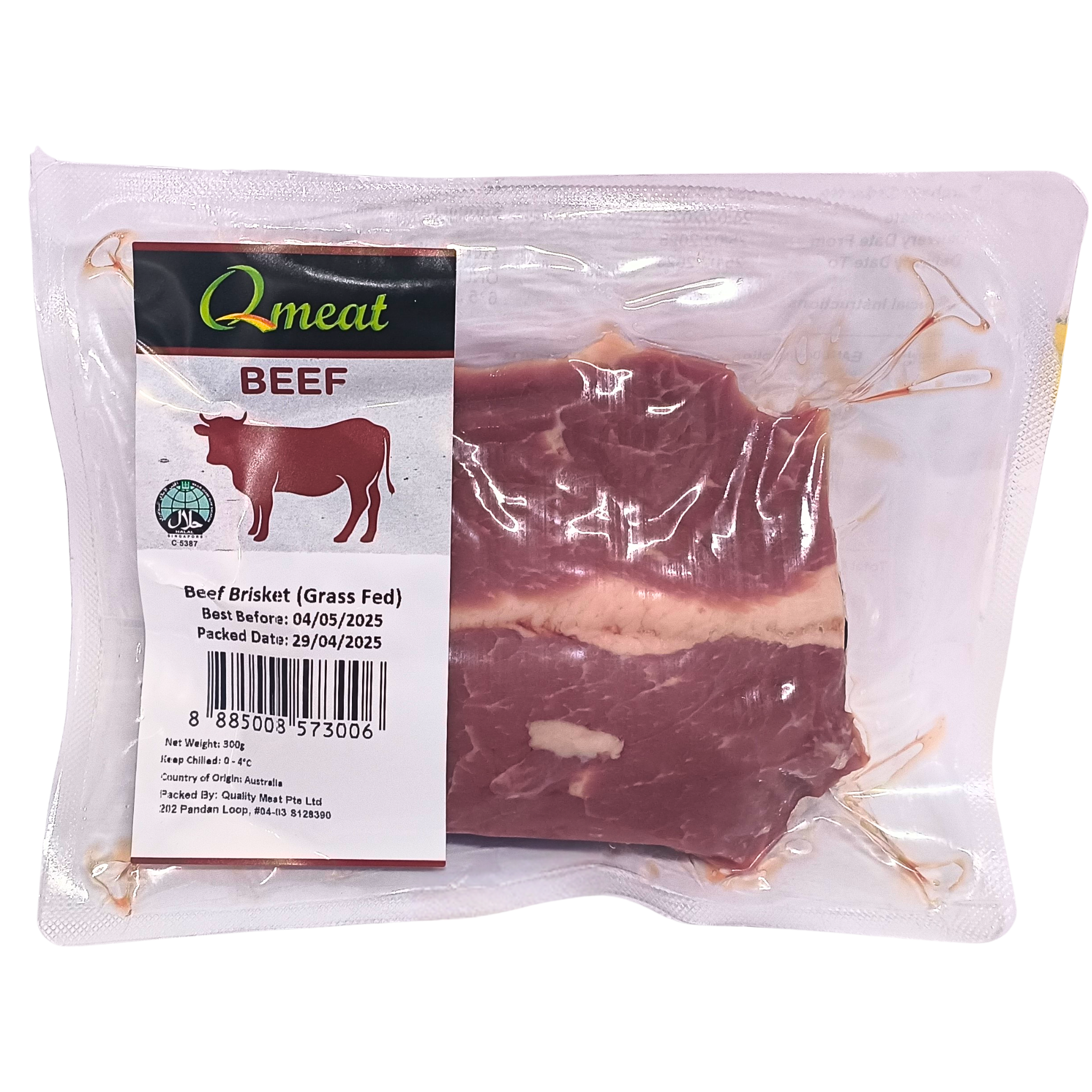 Qmeat Australian Air Flown Grass Fed Beef Brisket (300g)