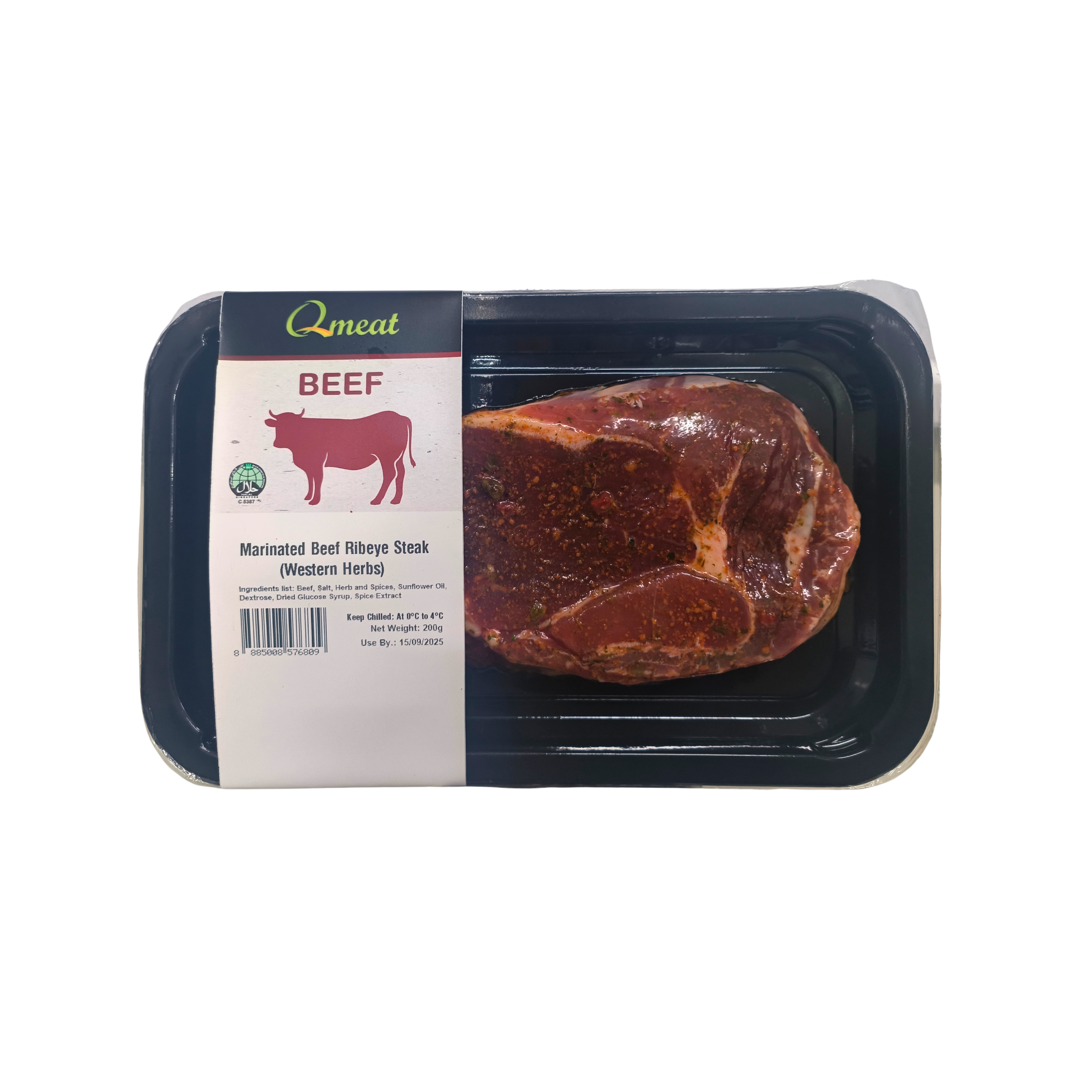 Qmeat Beef Ribeye Steak Marinated Meat - Western Herbs (Chilled)
