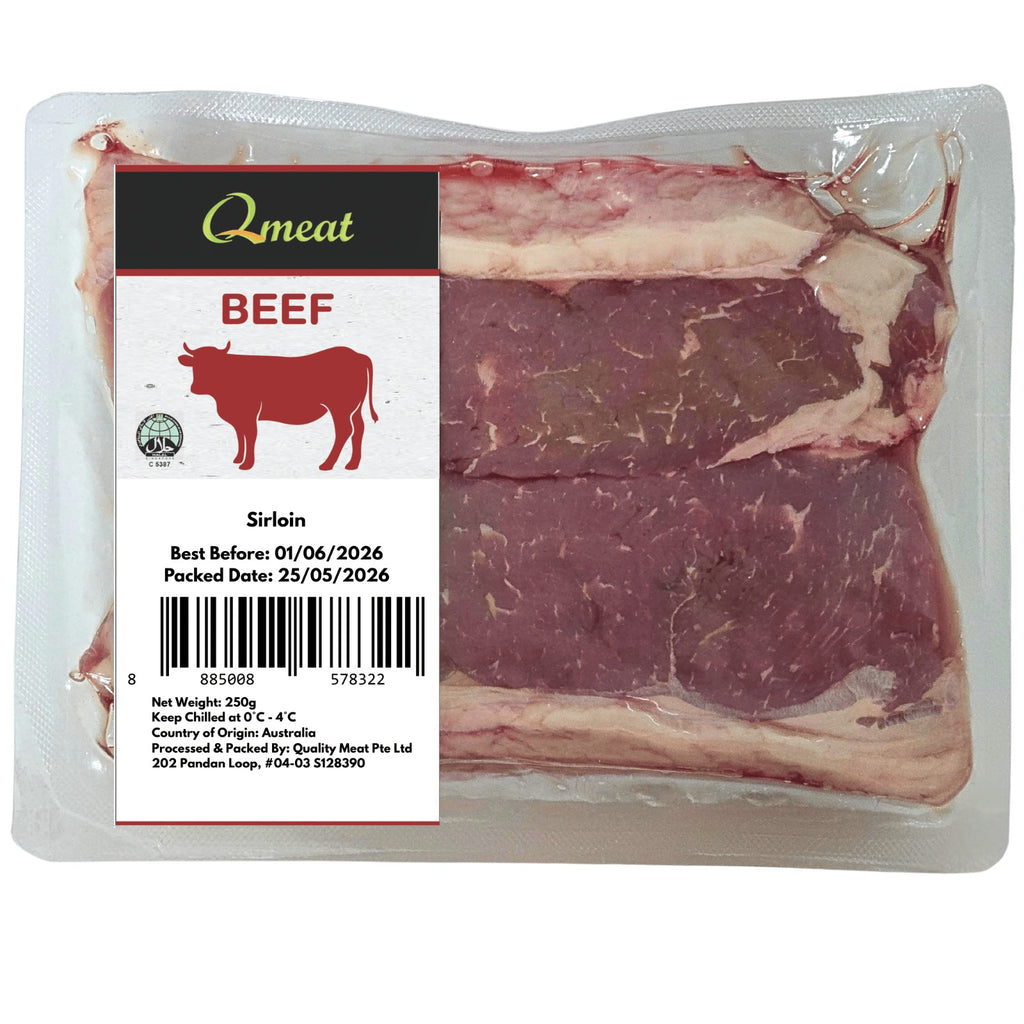 Qmeat Australian Air Flown Grass Fed Beef Sirloin - Chilled (220g)